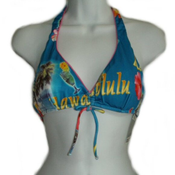 RAJMAN Blue Tropical Print Bikini - Sz Med - NEW - Picture 9 of 11